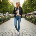 Emma | Women's Bomber Jacket With Zip Closure And Sleeve Pocket | Casual