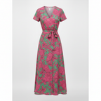 Emma | Women's Graduation Midi Dress With V-Neckline And Wrap Waist | Elegant
