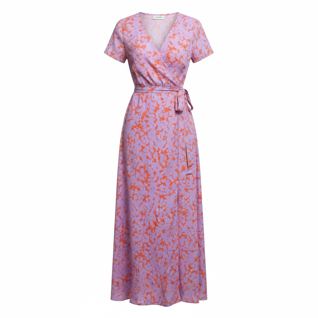 Emma | Women's Graduation Midi Dress With V-Neckline And Wrap Waist | Elegant