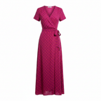 Emma | Women's Graduation Midi Dress With V-Neckline And Wrap Waist | Elegant