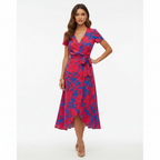 Emma | Women's Graduation Midi Dress With V-Neckline And Wrap Waist | Elegant