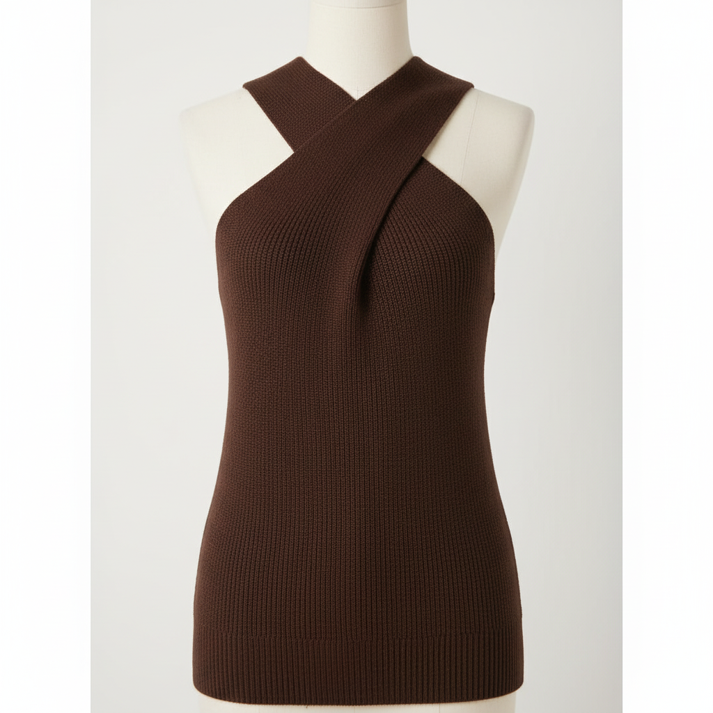 Emma | Women's Halter Top With Cross Neckline And Sleeveless Design | Minimalist