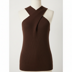 Emma | Women's Halter Top With Cross Neckline And Sleeveless Design | Minimalist