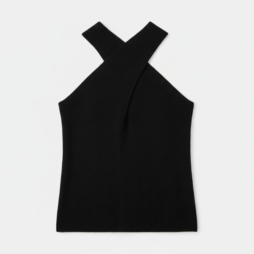 Emma | Women's Halter Top With Cross Neckline And Sleeveless Design | Minimalist
