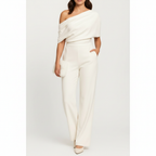 Emma | Women's Jumpsuit With Asymmetric Neckline And Wide Leg Fit | Elegant