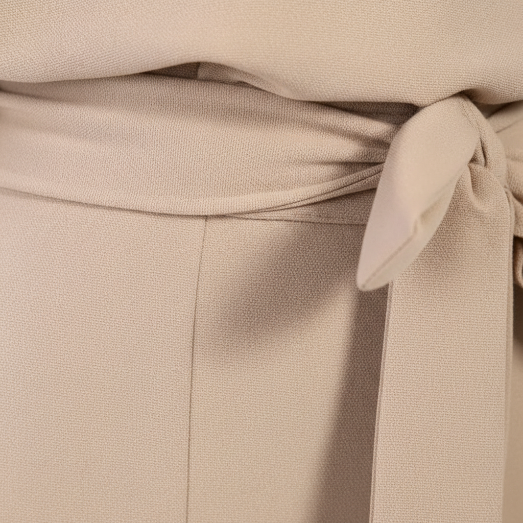 Emma | Women's Jumpsuit With Short Sleeves And Waist Tie Detail | Minimalist