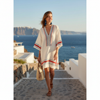 Emma | Women's Knee Length Mini Dress With Pleated Skirt And V-Neck | Elegant