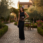 Emma | Women's Lace Maxi Dress With Sleeveless Design And Sheer Lace Panel | Elegant