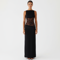 Emma | Women's Lace Maxi Dress With Sleeveless Design And Sheer Lace Panel | Elegant
