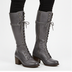 Emma | Women's Lace-Up Boots With Block Heel And Lace Closure | Vintage