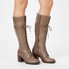 Emma | Women's Lace-Up Boots With Block Heel And Lace Closure | Vintage