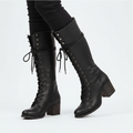 Emma | Women's Lace-Up Boots With Block Heel And Lace Closure | Vintage