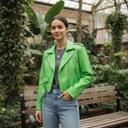 Emma | Women's Leather Jacket With Asymmetric Zip And Zip Pockets | Biker