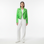 Emma | Women's Leather Jacket With Asymmetric Zip And Zip Pockets | Biker