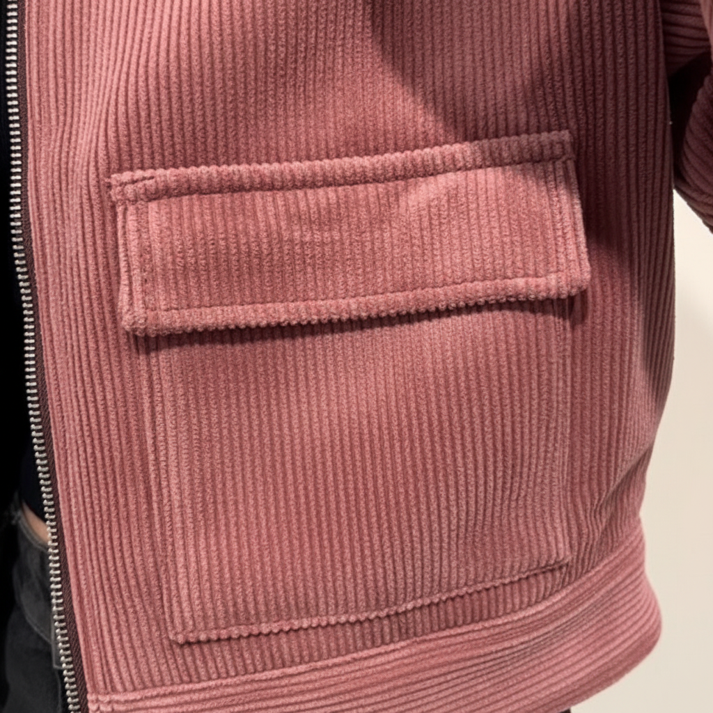 Emma | Women's Leather Jacket With Front Zip And Chest Pockets | Casual