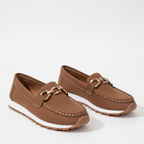 Emma | Women's Loafers With Gold Hardware And Stitch Detail | Casual