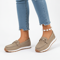 Emma | Women's Loafers With Gold Hardware And Stitch Detail | Casual