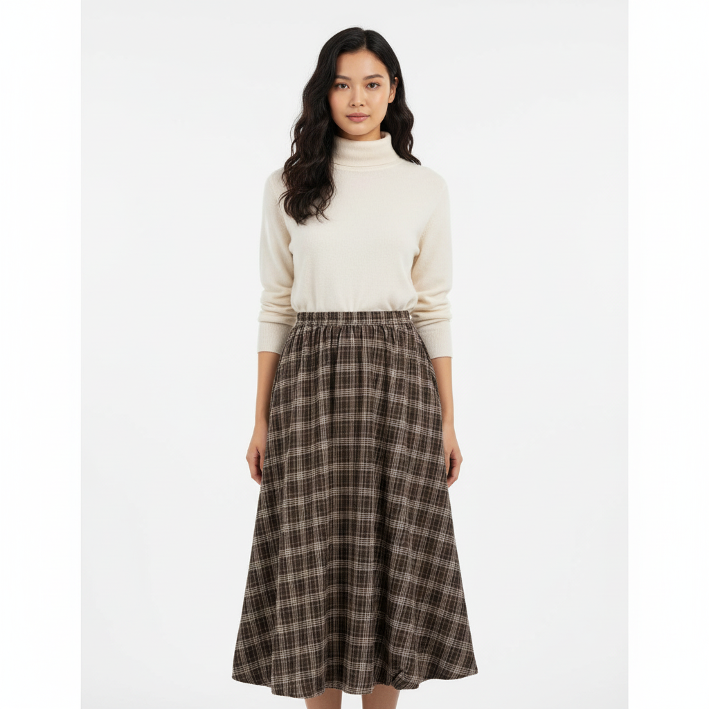 Emma | Women's Maxi Skirt With Pleated Design And Elastic Waist | Classic
