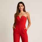 Emma | Women's One-Piece Jumpsuit With Sweetheart Neckline And Pockets | Elegant