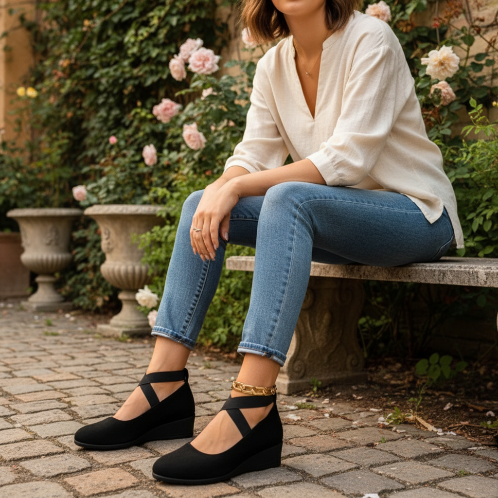 Emma | Women's Orthopedic Shoes With Elastic Straps And Slip On Design | Casual