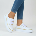 Emma | Women's Orthopedic Sneakers With Gold Hardware And Lace Up Design | Casual