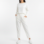Emma | Women's Outfit Set With Long Sleeve Top And Tapered Pants | Casual