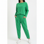 Emma | Women's Outfit Set With Long Sleeve Top And Tapered Pants | Casual
