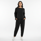 Emma | Women's Outfit Set With Long Sleeve Top And Tapered Pants | Casual