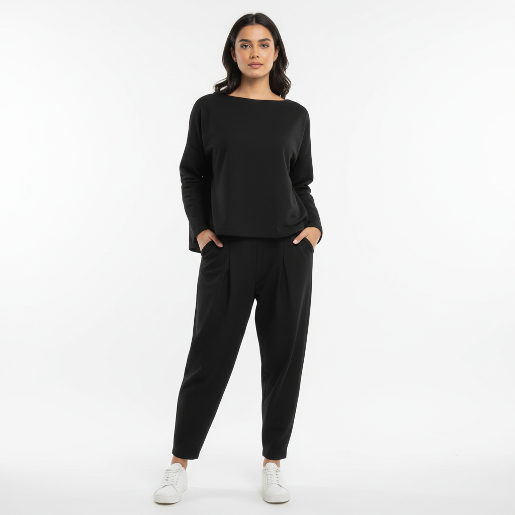 Emma | Women's Outfit Set With Long Sleeve Top And Tapered Pants | Casual
