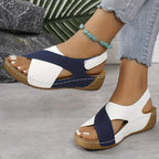 Emma | Women’s Sandals With Two-Tone Straps And Cushioned Wedge | Comfort