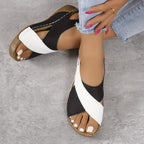 Emma | Women’s Sandals With Two-Tone Straps And Cushioned Wedge | Comfort
