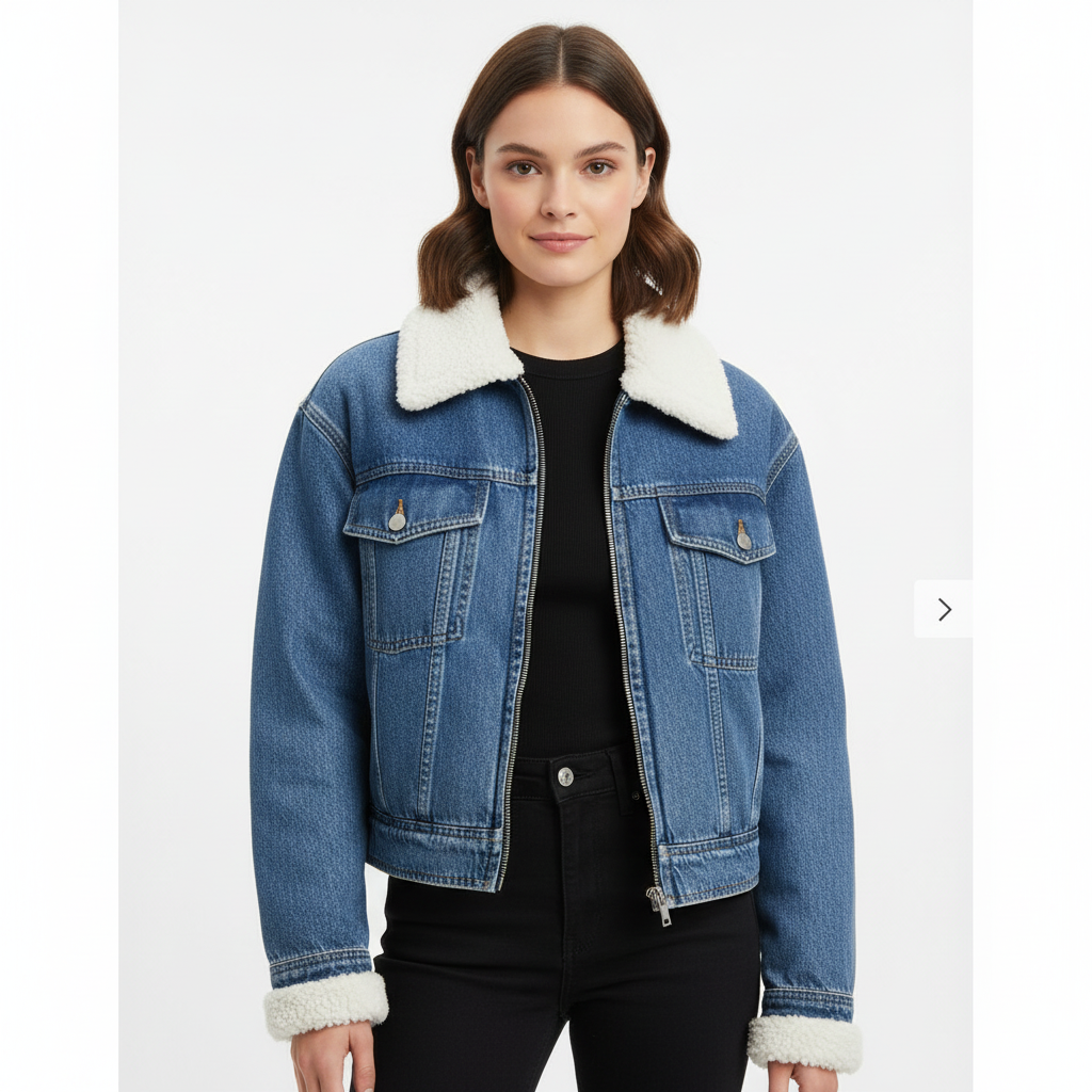 Emma | Women's Sherpa Jacket With Zip Closure And Chest Pockets | Casual
