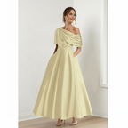 Emma | Women's Wedding Guest Dress With Asymmetric Neckline And Draped Detail | Elegant