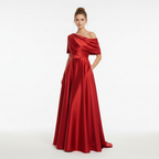 Emma | Women's Wedding Guest Dress With Asymmetric Neckline And Draped Detail | Elegant