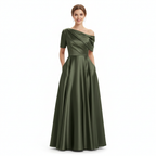 Emma | Women's Wedding Guest Dress With Asymmetric Neckline And Draped Detail | Elegant