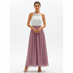 Emma | Women's Wedding Guest Dress With Halter Neckline And Pleated Skirt | Elegant