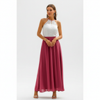 Emma | Women's Wedding Guest Dress With Halter Neckline And Pleated Skirt | Elegant