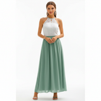 Emma | Women's Wedding Guest Dress With Halter Neckline And Pleated Skirt | Elegant