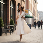 Emma | Women's Wedding Guest Midi Dress With Draped Design And Sleeveless Cut | Elegant