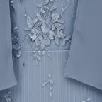 Emma | Women's Wedding Guest Midi Dress With Lace Overlay And Draped Cape | Elegant