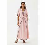 Emma | Women's Wrap Waist Midi Dress With Pleated Skirt And Short Sleeves | Casual