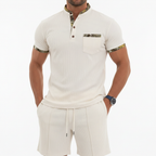 Ethan | Men's 2-Piece Set With Short Sleeve Polo And Drawstring Shorts | Sporty