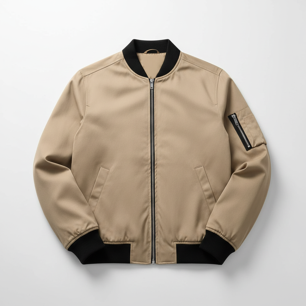 Ethan | Men's Bomber Jacket With Zip Closure And Sleeve Pocket | Casual