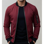 Ethan | Men's Bomber Jacket With Zip Closure And Sleeve Pocket | Casual