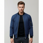 Ethan | Men's Bomber Jacket With Zip Closure And Sleeve Pocket | Casual
