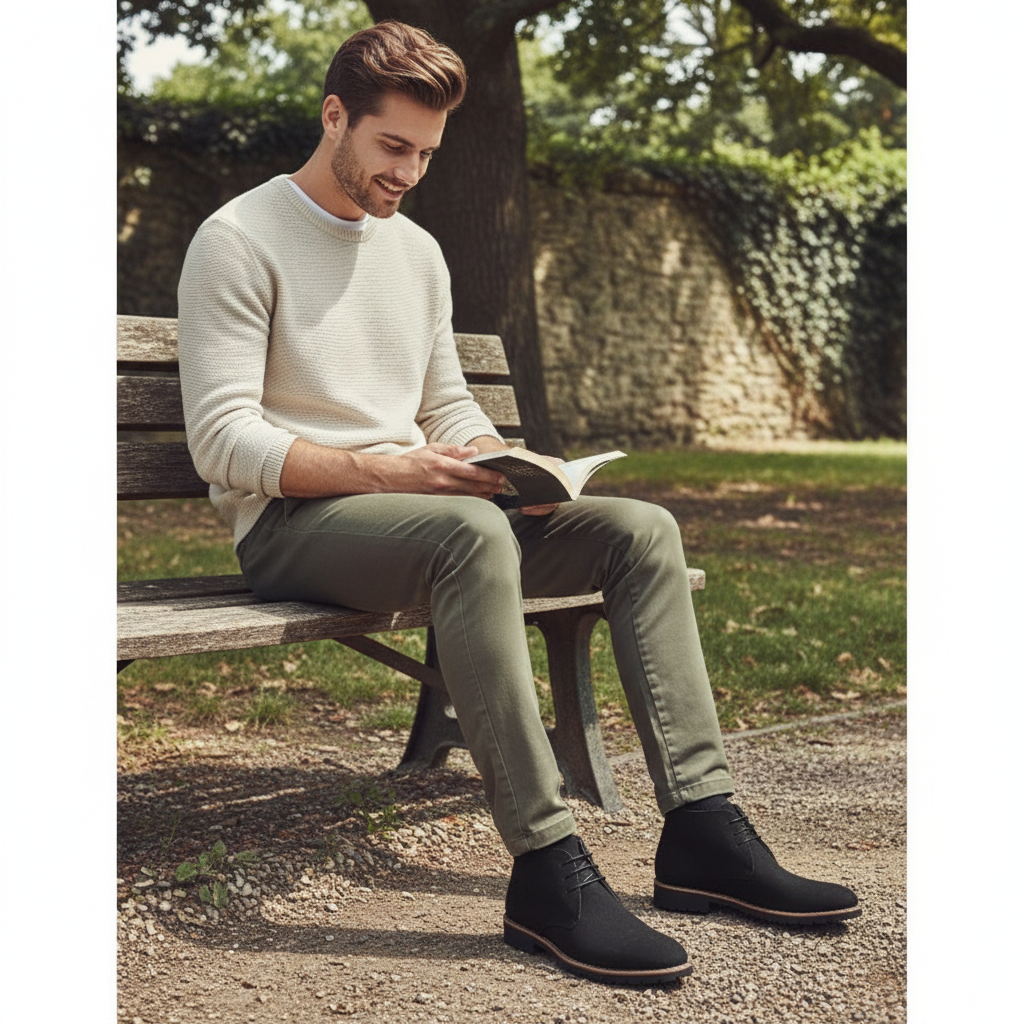 Ethan | Men's Lace-Up Boots With Ankle Height And Lug Sole | Casual
