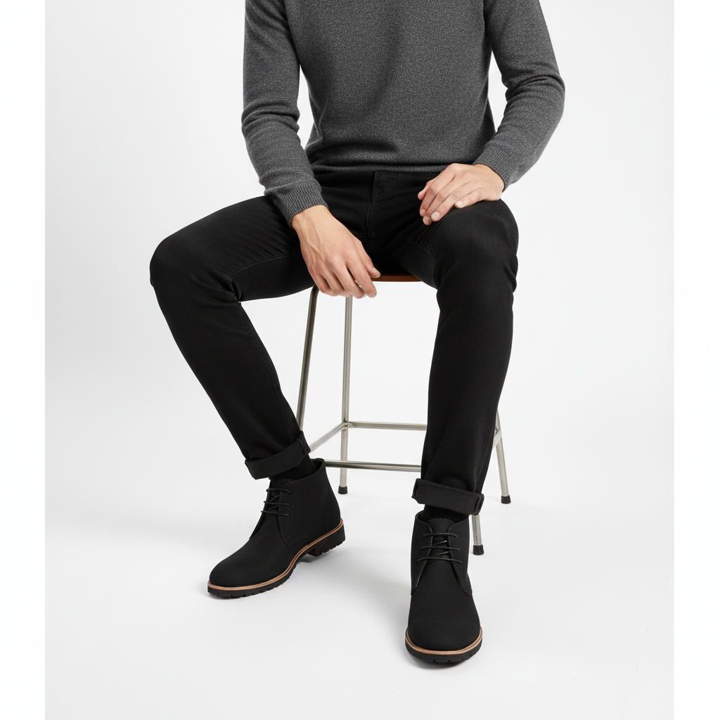 Ethan | Men's Lace-Up Boots With Ankle Height And Lug Sole | Casual