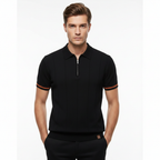 Ethan | Men's Polo Shirt With Zip Closure And Short Sleeves | Casual