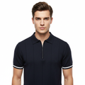 Ethan | Men's Polo Shirt With Zip Closure And Short Sleeves | Casual