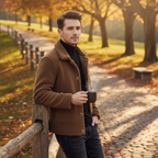 Ethan | Men's Sherpa Jacket With Button Front And Side Pockets | Casual